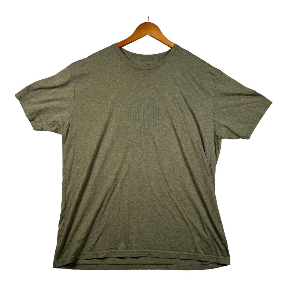Men's Wohven Tree Hiking Outdoors Block Print Art Willow Green T-Shirt 2XL